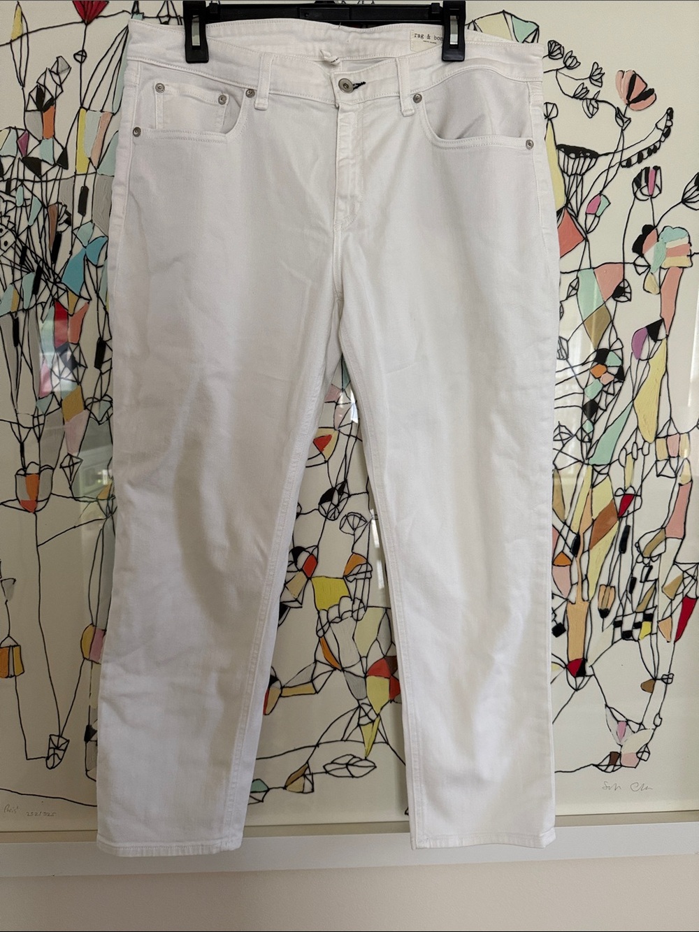 Rag & Bine White Jeans - Classic Straight Fit